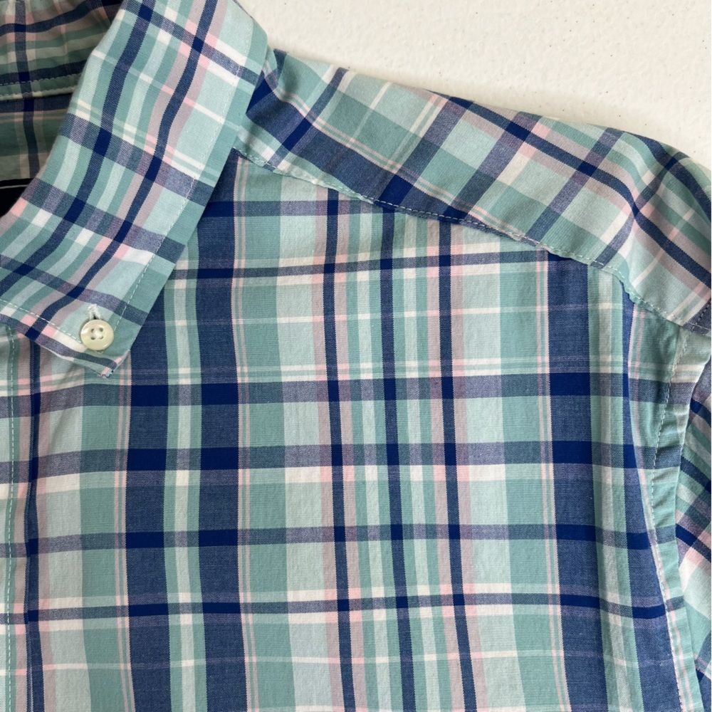 Vineyard Vines Shep and Ian Classic Fit Tucker Shirt Blue Green Plaid Men Medium - Picture 5 of 13